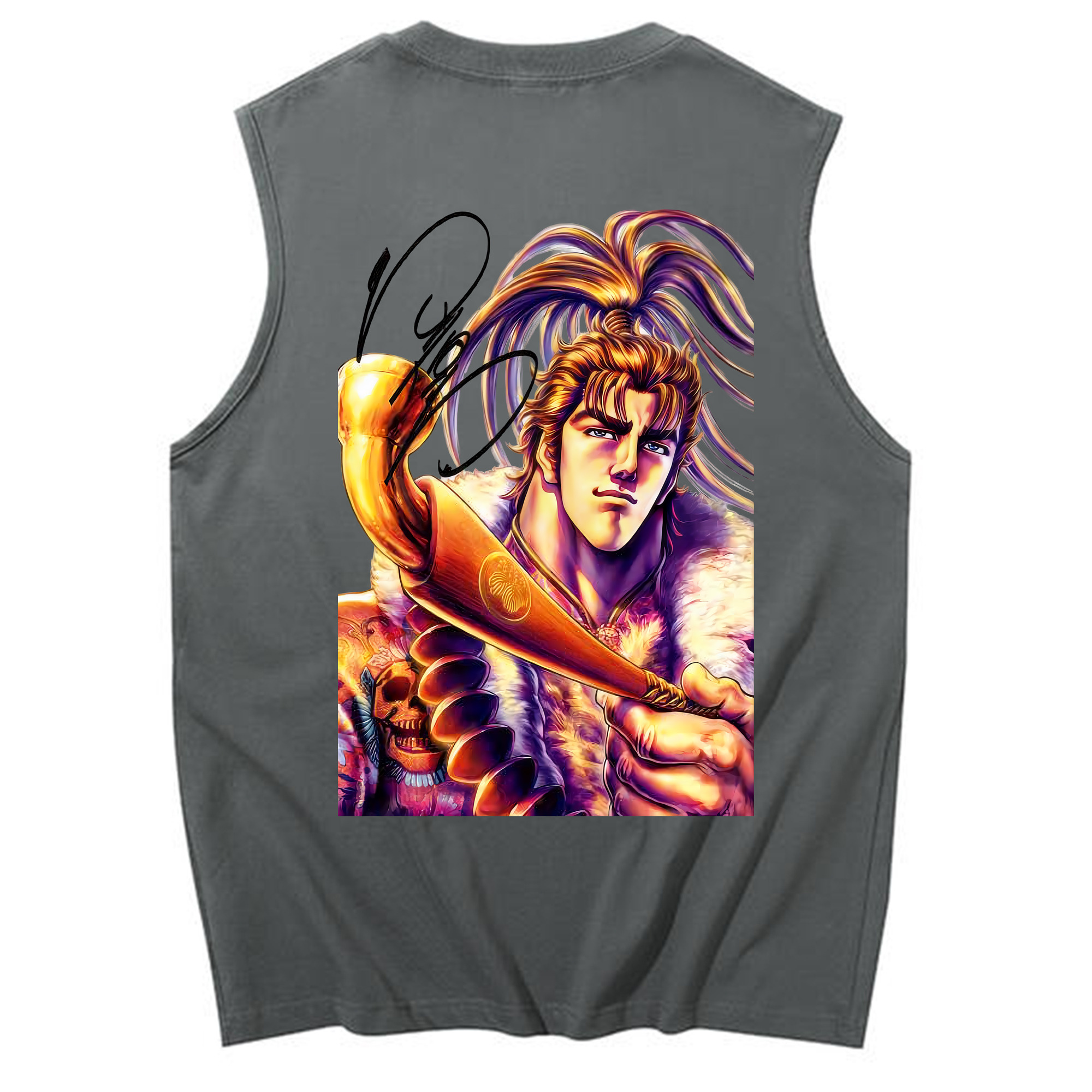 （画像用） 北斗の拳 Fist of the North Star コットン100％タンクトップ（背面プリント）